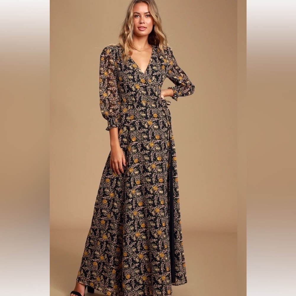 NEW! Lulus Meet Me There Wrap Maxi Dress